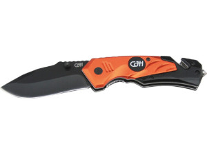 Rettungsmesser CJH 10000879 Edelstahl 420, mit Clip, orange
