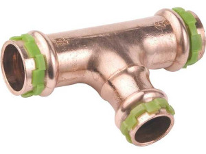 Pressfitting Kupfer T-Stück reduziert 42x22x42 mm V-Kontur