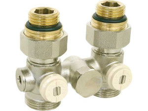 Caleffi Doppelkugelhahnverschraubung Einrohrsystem 1/2''AG Durchgang(mit WT)