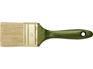 Profi-flachpinsel 80mm rostbe Stück Zwinge, Naturborsten, grüner Hartholzstiel