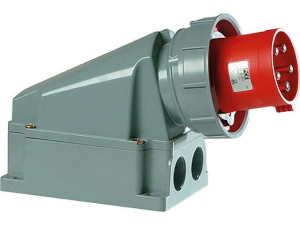 Cee-wandgerätestecker 63A, 400V Power Twist, IP66/67 inkl. Blindverschraubung