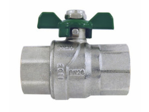 Wasser-kugelhahn DN15 i/i Flügelgriff grün G 1/2" f/f für Trinkwasser geeignet