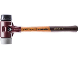Simplex-schonhammer Halder mit TE-Gehäuse und Holzstiel, Gummikomposition/TPE-mid, d 40 mm