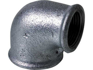 Tempergussfitting verzinkt Winkel reduziert 90Gr DN10 (3/8")xDN8 (1/4") IG