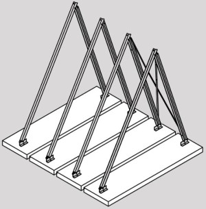Viessmann Aufständerung Flachdach auf Unterkonstruktion, Aufstellwinkel 30°, bis 1,5 kN/m², 1 Kollektor waagerecht
