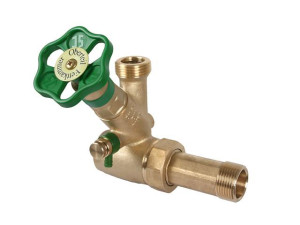 Abzweig-t-ventil, DN25, Eingangsanschluss 1", oberer Ausgangsanschluss 1 1/2", Freistromventil mit nicht steigender Spindel