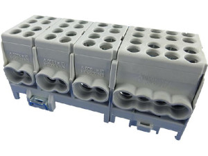Hauptleitungs-abzweigklemme Farbe: 4x grau, 4-polig 8xEingang 25mm²/12xAusgang 16mm²