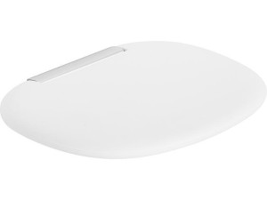 Klappsitz Elida aus PU weiß, Halter aus Alu, 398x57x338mm, mit Befestigung