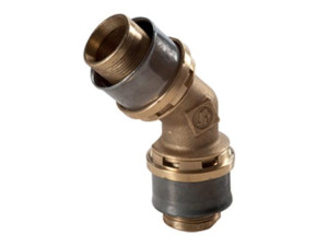 Giacomini RM144Y009 Pressfitting als Winkel 45Gr für Mehrschichtverbund- und Kunststoffrohre 26x3