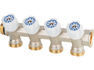 Trinkwasserverteiler 4-fach DN20 (3/4') x Eurokonus, Easy Lock, DVGW geprüft