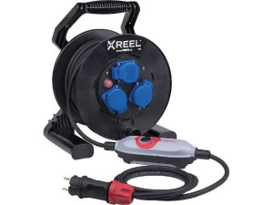 Prcd-s+sicherheitskabeltrommel XREEL 250, 3x Schukosteckdose 25m Kabel, H07RN-F 3G1,5