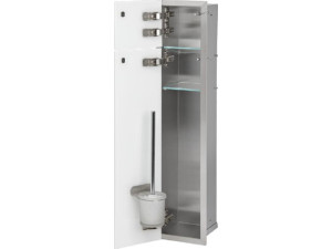 Wc-wandcontainer Flat 2 weiße Glastüren BxH: 180x825 mm Anschlag links