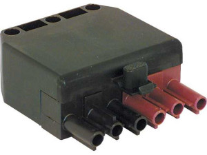 Stecker 6-polig schwarz/braun, 250/400V, 16A System Wieland