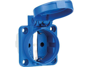 Einbau-schukosteckdose blau IP54, mit Dichtrand