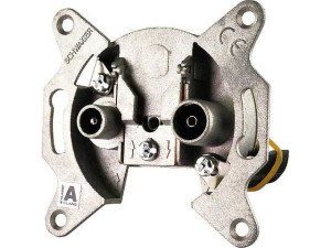 Up-antennendose Schwaiger 2-loch 1xIEC Buchse, 1xIEC Stecker