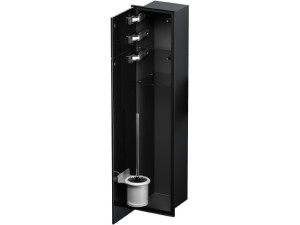 Wc-einbaucontainer Zero Höhe 800 schwarz beschichtet, 2 Türen schwarz, links