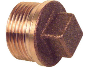 Gewindefitting Rotguss Stopfen Vierkant mit Rand DN50 (2") AG
