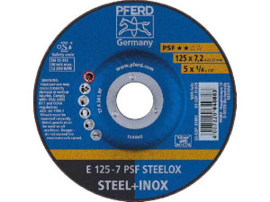 Schruppscheibe PFERD d 125 x 7,2 x 22,23mm für Stahl