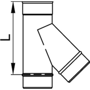 Viessmann T-Anschlussstück 45° einwandig Systemgröße 150mm 9564676