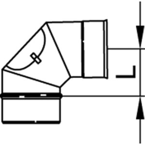 Viessmann Reinigungswinkel 87° einwandig für Unterdruckbetrieb Ø 150mm 9564856