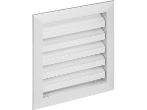 Wetterschutzgitter Alu 595x595mm mit Fliegendraht und Mauerankern