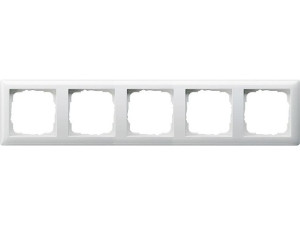 Abdeckrahmen 5fach GIRA Standard 55 Reinweiß-glänzend, 1 Stück