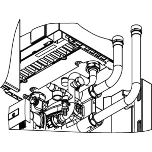 Viessmann Anschlusszubehör oben/unten 2 Rohrbögen R 1 1/4 49 bis 99kW ZK03675