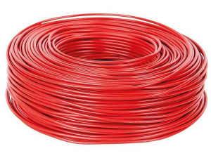 Isolierte Starkstromleitung H07V-U massiv, 1x1,5 rot, Rolle 100m