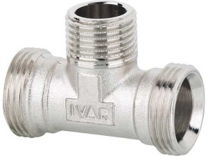 Eurokonus Verschraubung T-Stück DN20 (3/4')xDN15 (1/2')xDN20 (3/4') EurokonusxAGxEurokonus vernickelt