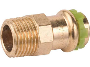 Pressfitting Rotguß Übergangsnippel AG 3/8x12 mm V-Kontur