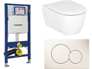 Wc-set Geberit Duofix Wand-Tief-WC Aimera Set, spülrandlos, Softclose, inkl. Sigma 01, für Badezimmer