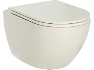 Wc-set Evenes Elanda Wand-Tiefspül, perle matt, spülrandlos, inkl. Softclose WC-Sitz, für moderne Bäder