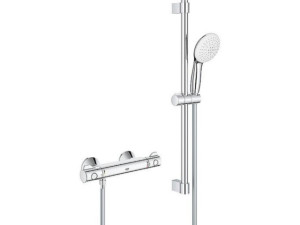 Brausethermostat-set Grohe Grohtherm 800 mit Brausestange 600 mm Handbrause d 110 mm und Brauseschlauch chrom