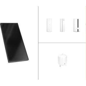 Viessmann Vitosol 200-FM Solarpaket 2 x SV2F, 4,6 m² zur Trinkwassererwärmung mit Vitocell 100-B CVB 400l Vitopearlwhite SK07589