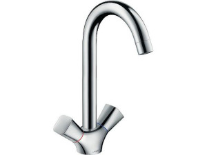 Hansgrohe Zweigriff-Spültischmischer 220 Logis M31, chrom Schwenkbereich 360°