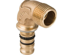 Mepla Übergangsbogen 90Gr d16xDN15(1/2") AG L 48mm Rotguss