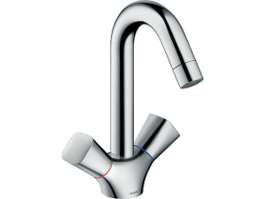 Hansgrohe Zweigriff-Waschtischmischer Logis mit Ablaufgarnitur, chrom