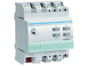 Hager Rollladenaktor Jalousieaktor 4-fach 230V KNX REG TYA624C