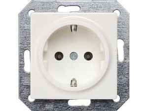 Schuko-steckdose mit Krallen elektroweiß/ Schutzart IP20 1 Stück