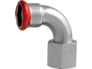 C-stahl Pressfitting M-Kontur Übergangsbogen 90° mit IG 22mm x DN15 (1/2')