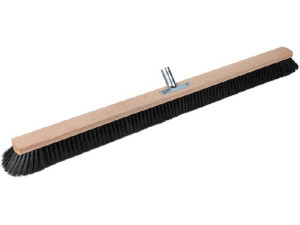 Saalbesen, Holz, 100 cm, roh, rund, Metallhalter