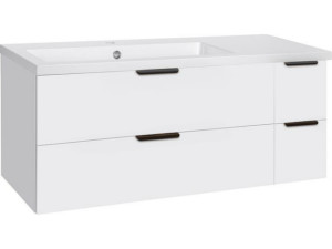Wtu + Mineralguss-WT LOSSA 4 Auszüge weiß Hochglanz Breite 1210 mm