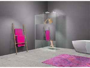 Walk-in Glasduschwand, Elja 2.0 Wandprofil+Stabi.-Stange, rund 780x2000x8mm ESG mit ETC