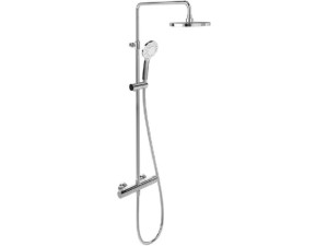 Duschsystem V&B Universal Showers mit Handbrause, Kopfbrause d: 230mm und Thermostat, chrom