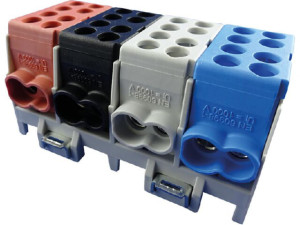 Hauptleitungs-abzweigklemme Farbe: braun.schwarz,blau,grau 8x Eingang 25mm²/Ausgang 16mm²