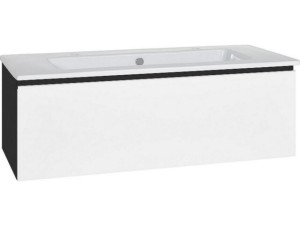 Wtu + Keramik-WT ELA Korpus schwarz smt-Front Eiche Furnier dunkel,1210x420x510 mm