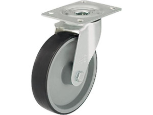 Blickle Lenkrolle mit Polyurethan-Lauf- belag, Palettengröße 100x85mm, Rad d= 80mm,Tragfähigkeit 150kg