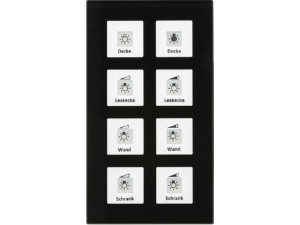 Knx RF+ Funk Glastaster Plus 8-fach mit Aktor, Schwarz