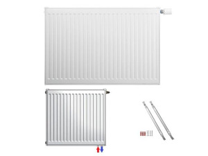 Buderus Heizkörper VC-Profil Typ 21 HxL 500x1000, Logatrend Flachheizkörper, links/rechts, Drehbar, FMS, Stopfen, Ventilheizkörper