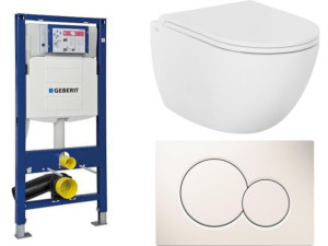 Spülkasten Duofix Geberit, Betätigungsplatte Sigma 01+ Evenes Wand WC Elanda und Sitz